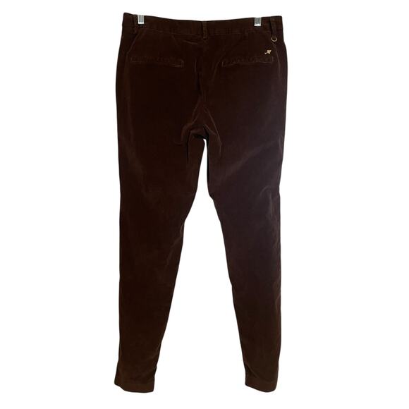 Mason's Velvet Straight Leg Pants Size 44 (US 10) Chocolate Brown Mid Rise Italy - Picture 4 of 10